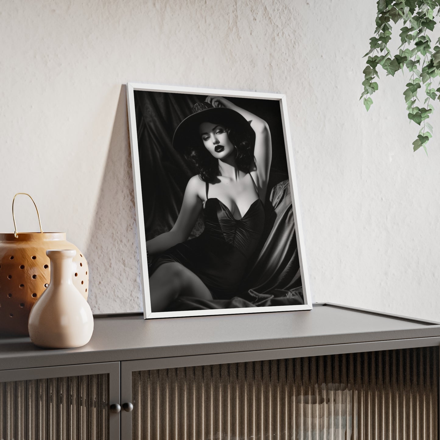 Erotic Retro Black & White Beauty Poster