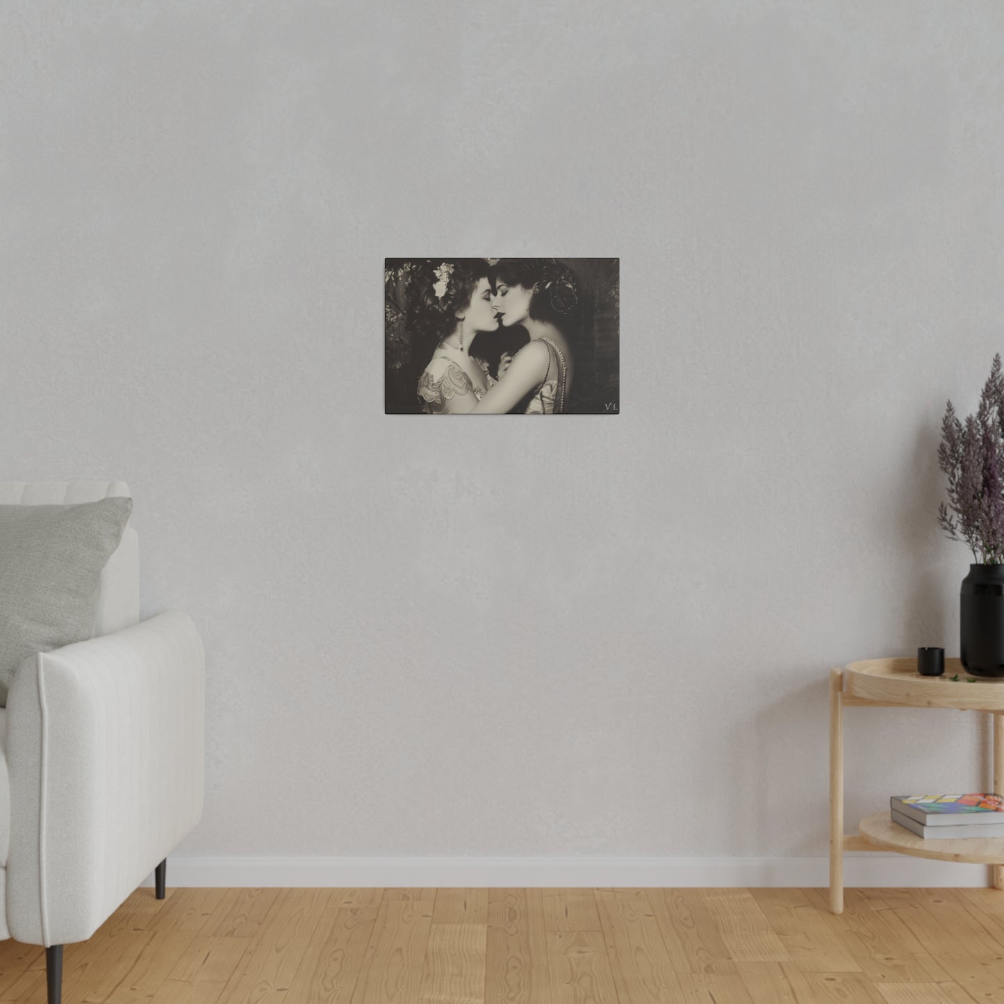 Retro Romance - Vintage Lesbian Erotic Art on Canvas