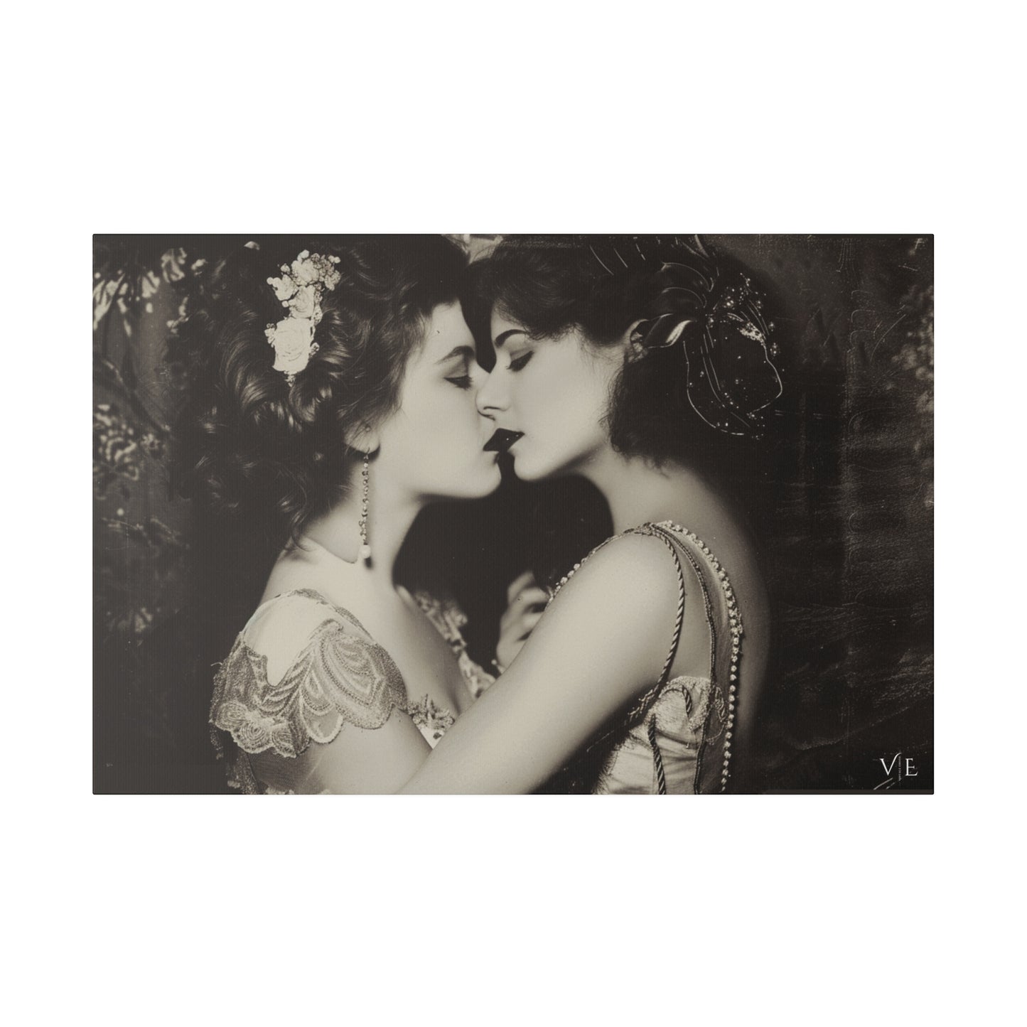 Retro Romance - Vintage Lesbian Erotic Art on Canvas