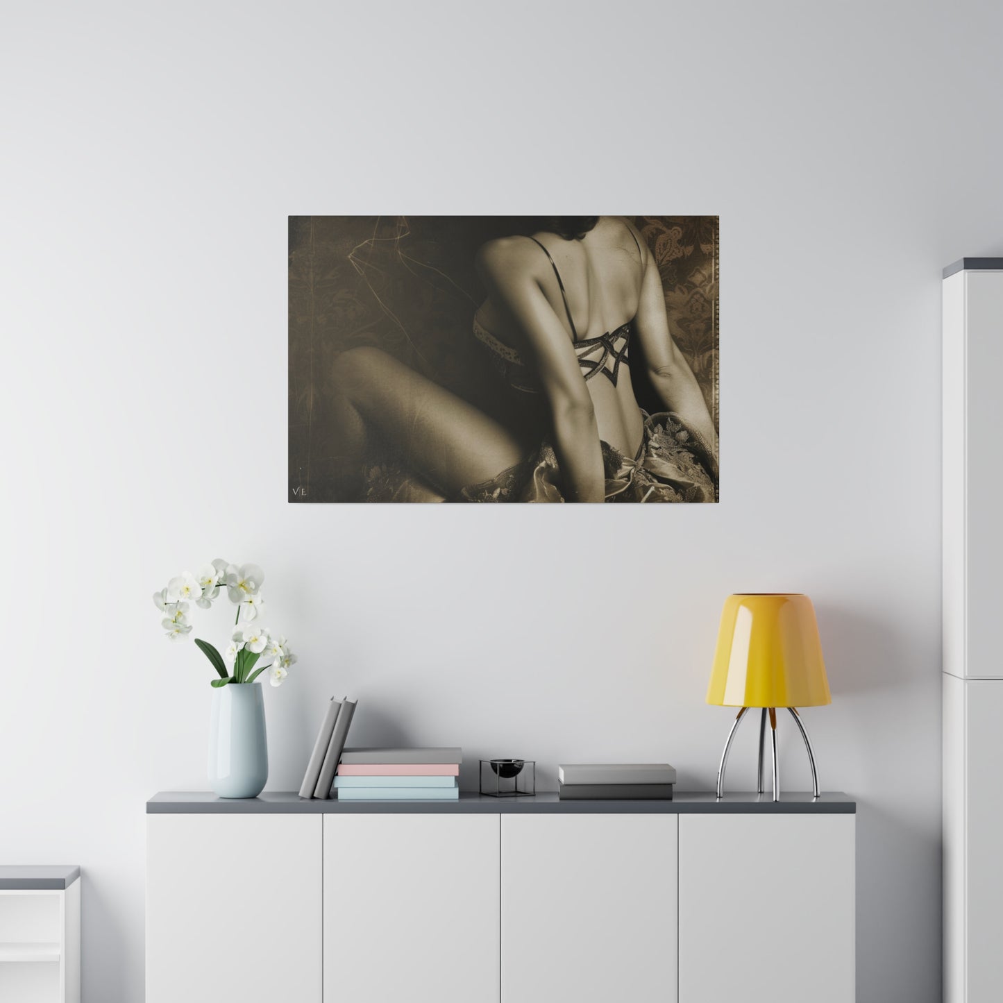 Sepia Vintage Erotic Art - A Beautiful Woman Canvas
