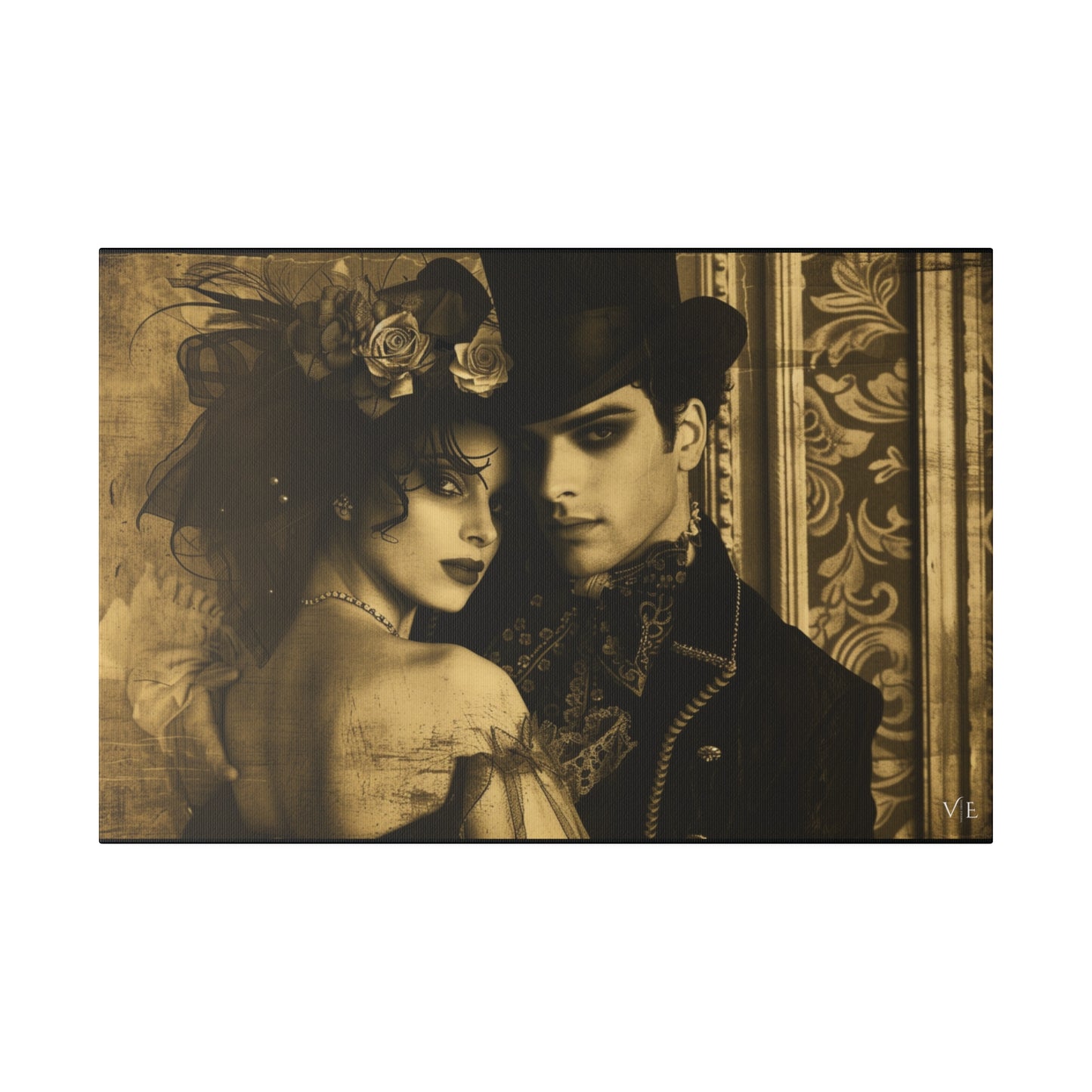 Timeless Couple Masterpiece - Vintage Erotic Art on Canvas