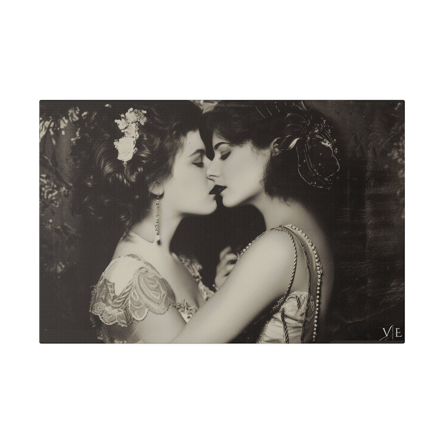 Retro Romance - Vintage Lesbian Erotic Art on Canvas