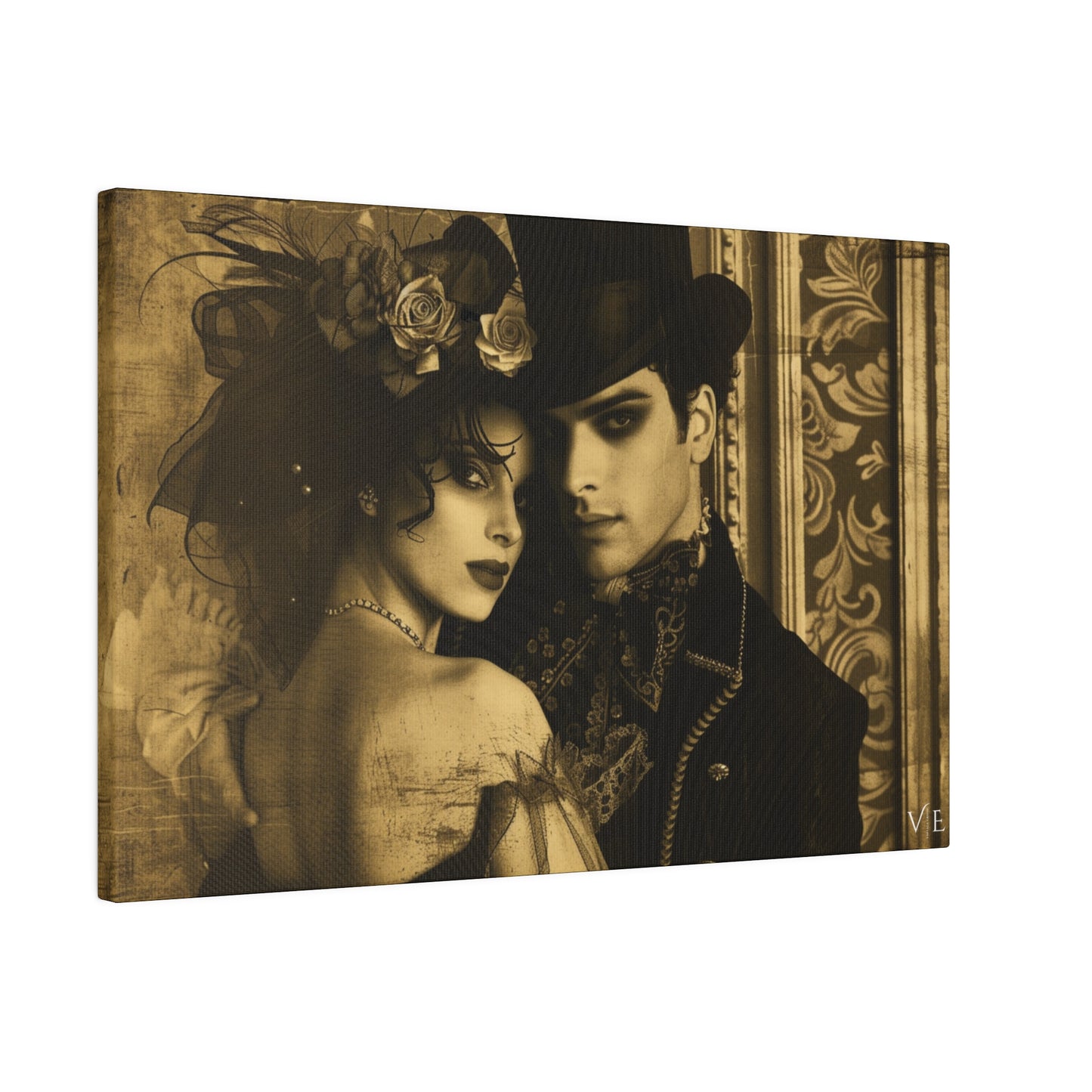 Timeless Couple Masterpiece - Vintage Erotic Art on Canvas