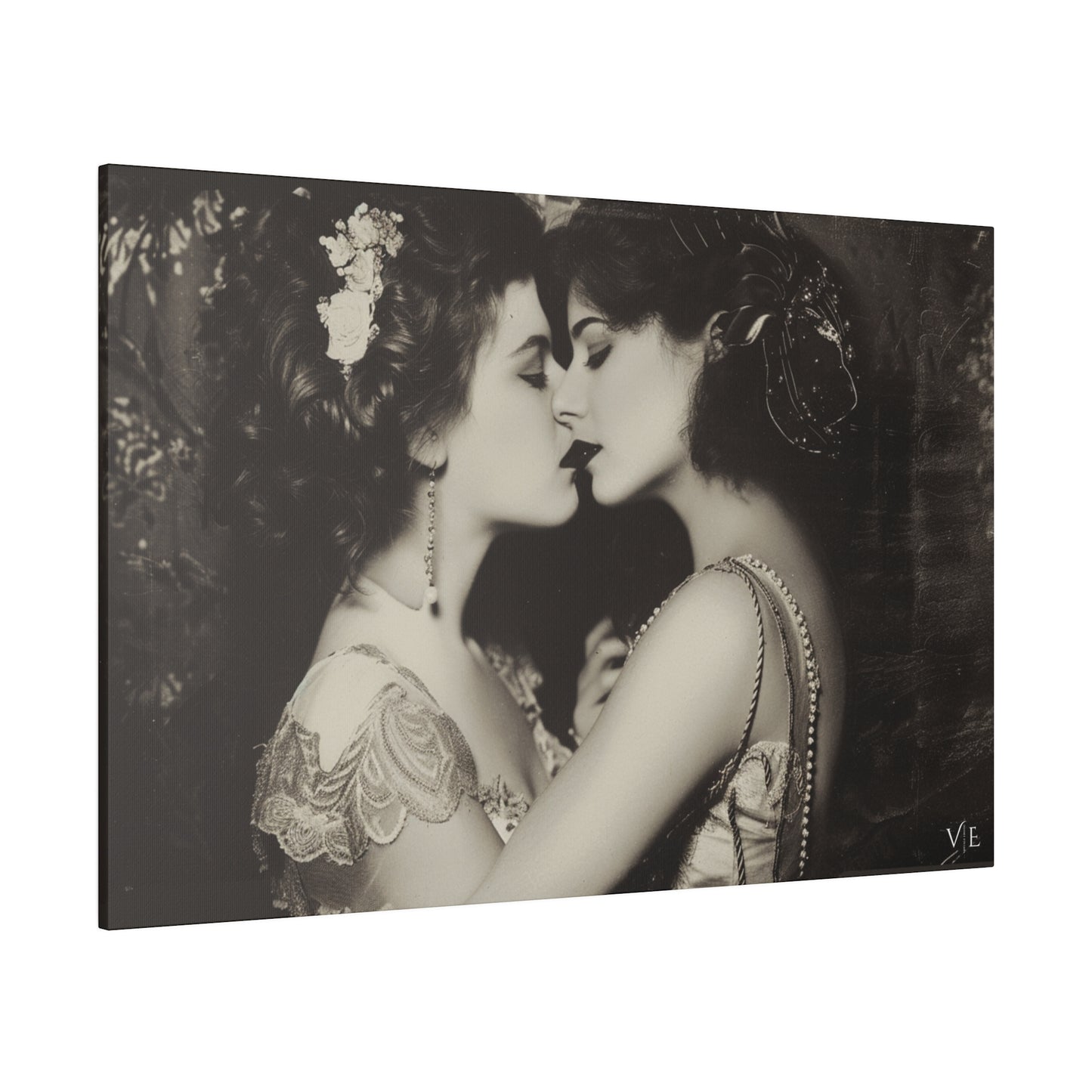 Retro Romance - Vintage Lesbian Erotic Art on Canvas