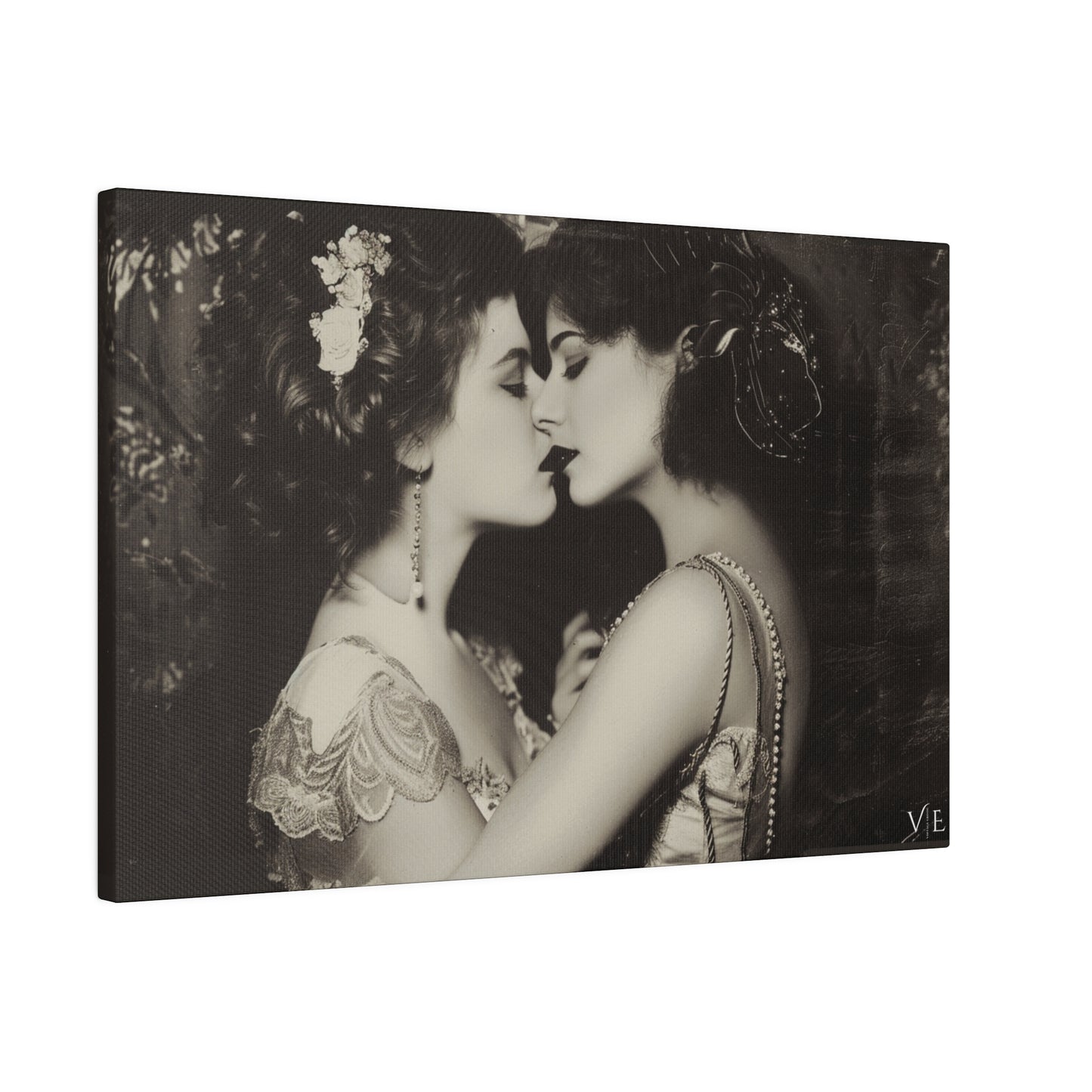 Retro Romance - Vintage Lesbian Erotic Art on Canvas