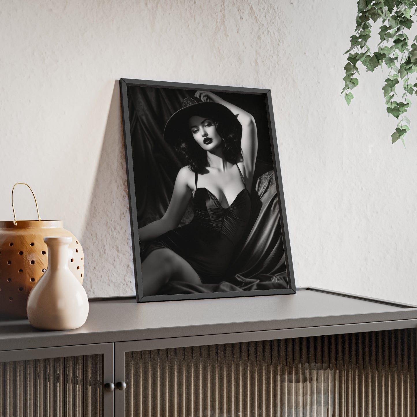 Erotic Retro Black & White Beauty Poster