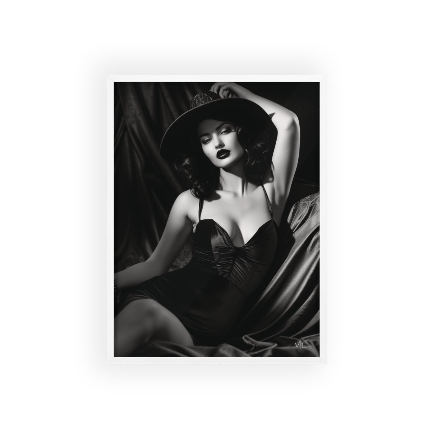 Erotic Retro Black & White Beauty Poster