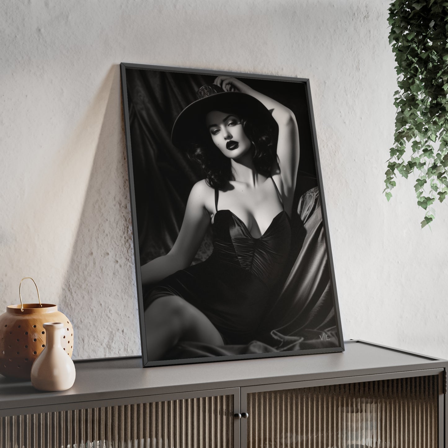 Erotic Retro Black & White Beauty Poster