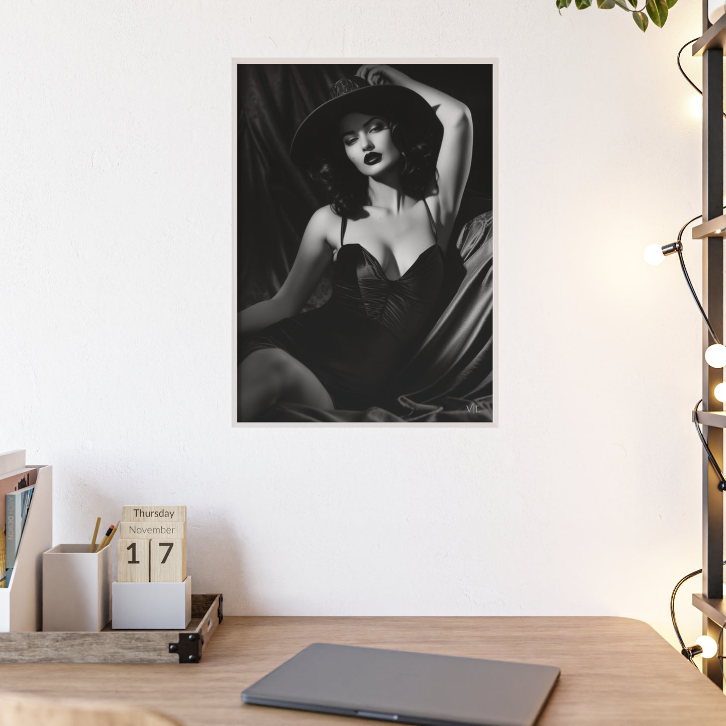 Erotic Retro Black & White Beauty Poster