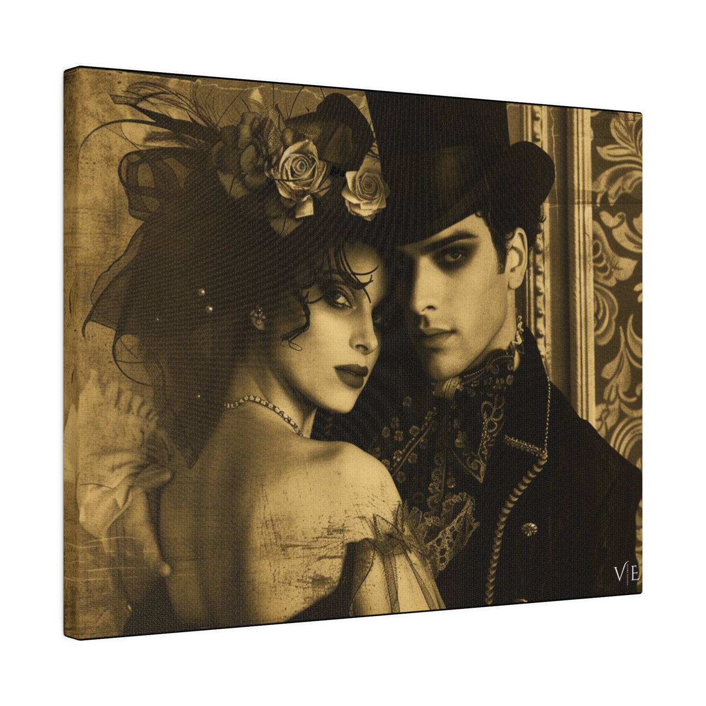 Timeless Couple Masterpiece - Vintage Erotic Art on Canvas