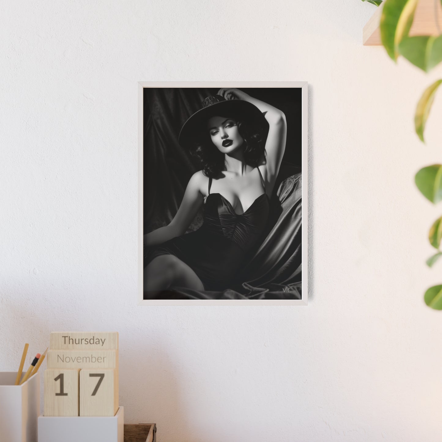 Erotic Retro Black & White Beauty Poster