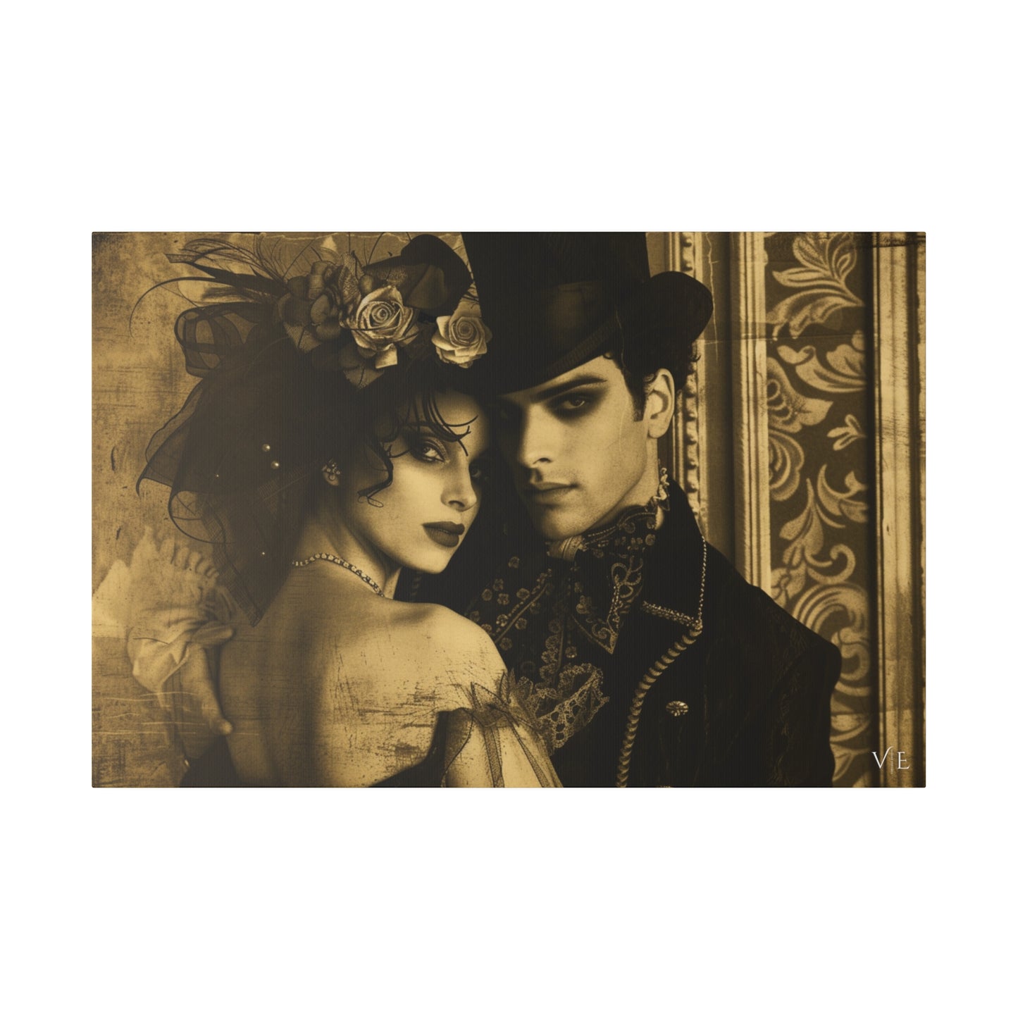 Timeless Couple Masterpiece - Vintage Erotic Art on Canvas