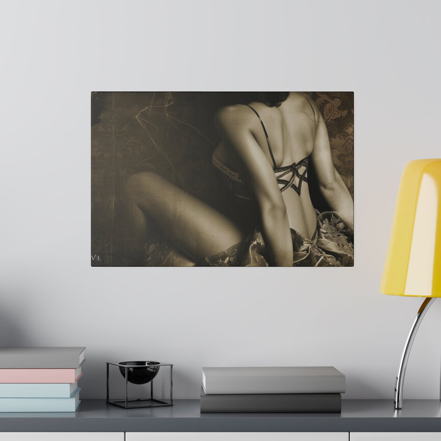 Sepia Vintage Erotic Art - A Beautiful Woman Canvas