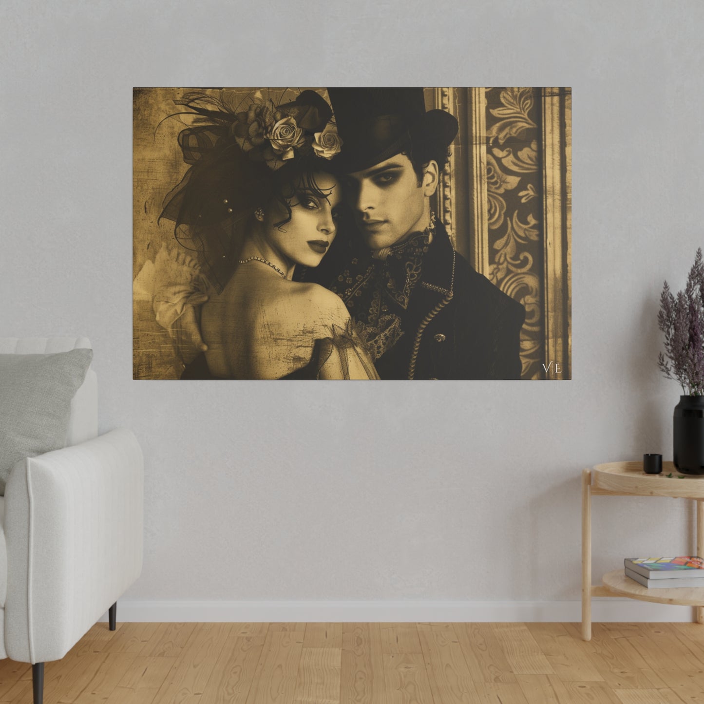 Timeless Couple Masterpiece - Vintage Erotic Art on Canvas