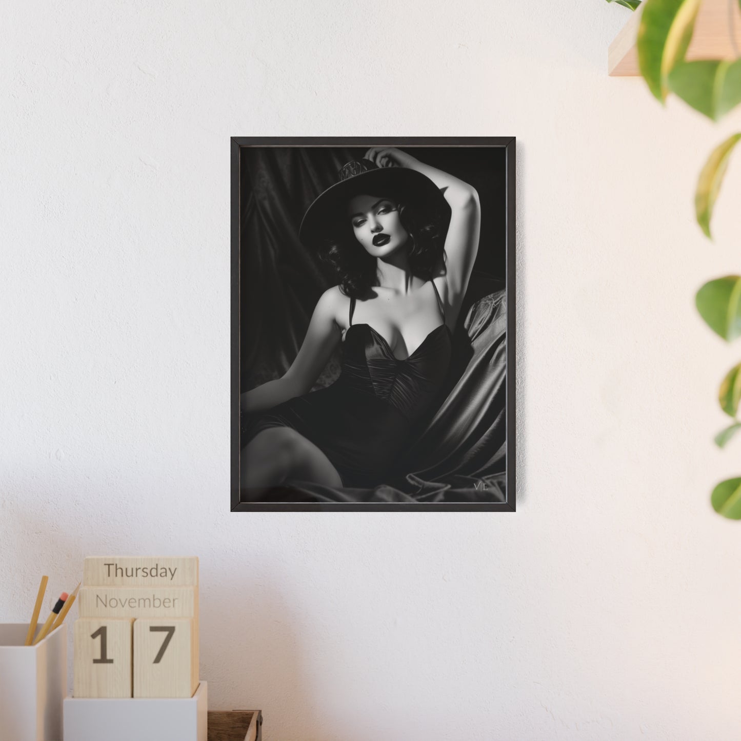 Erotic Retro Black & White Beauty Poster