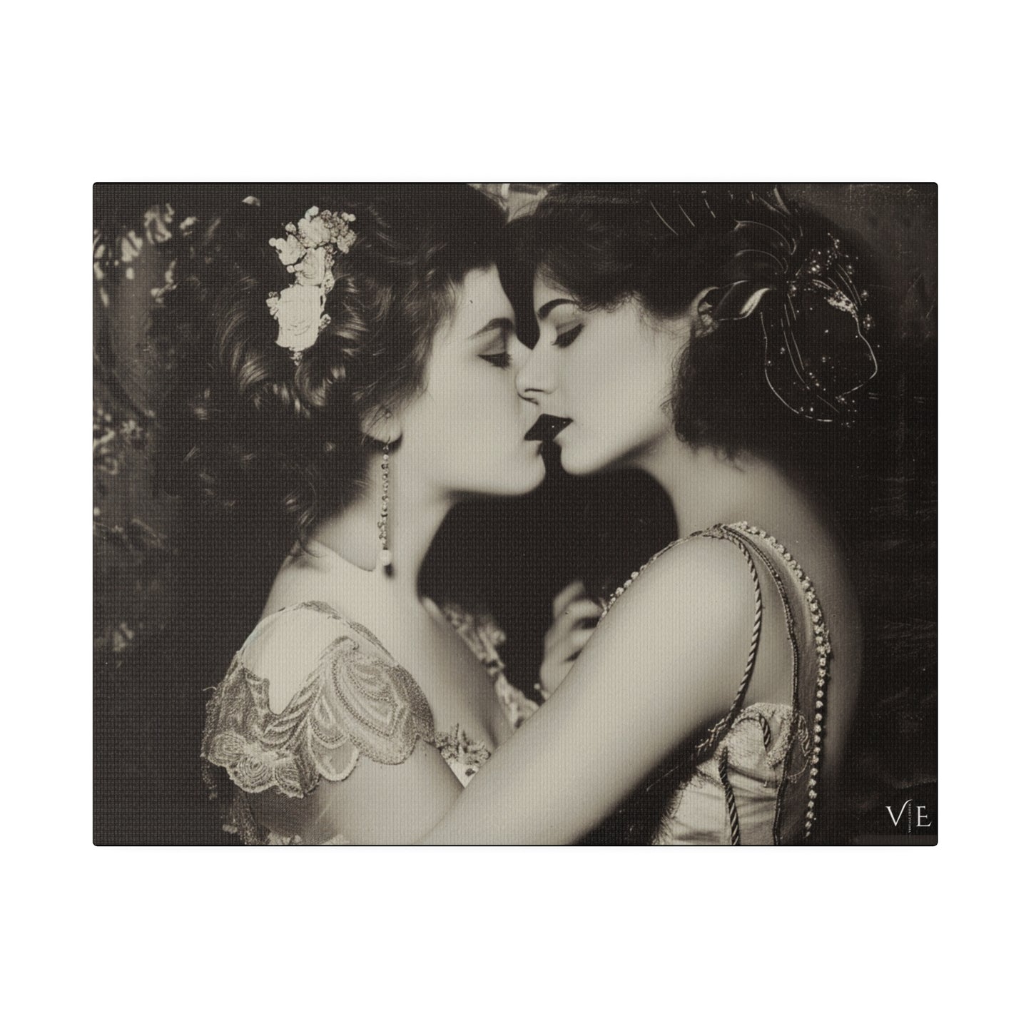Retro Romance - Vintage Lesbian Erotic Art on Canvas