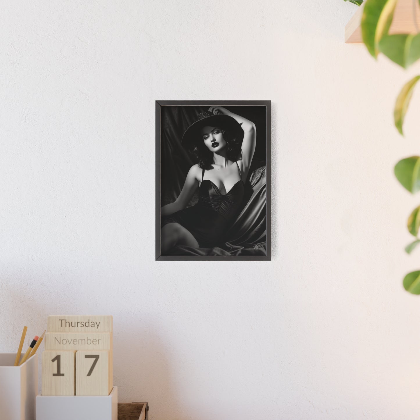 Erotic Retro Black & White Beauty Poster