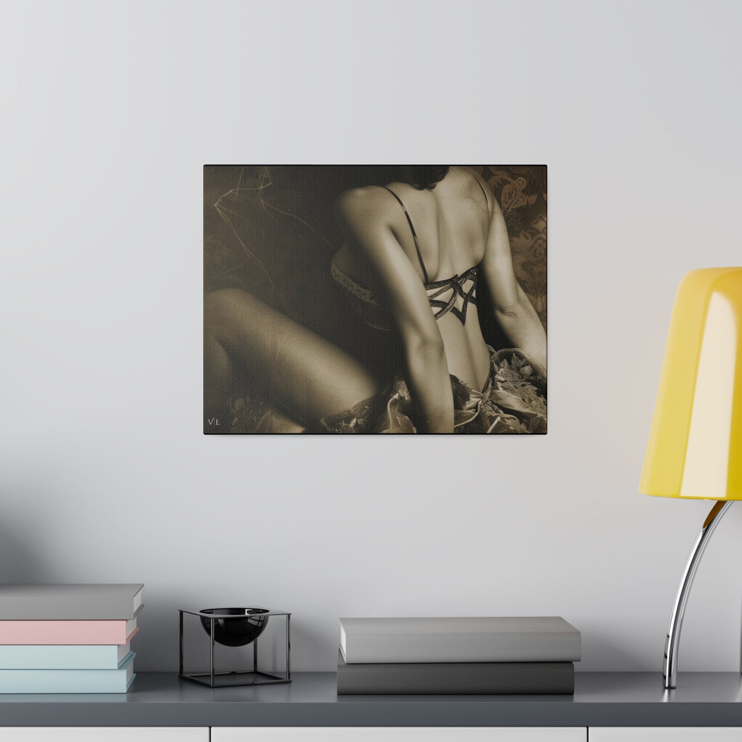 Sepia Vintage Erotic Art - A Beautiful Woman Canvas
