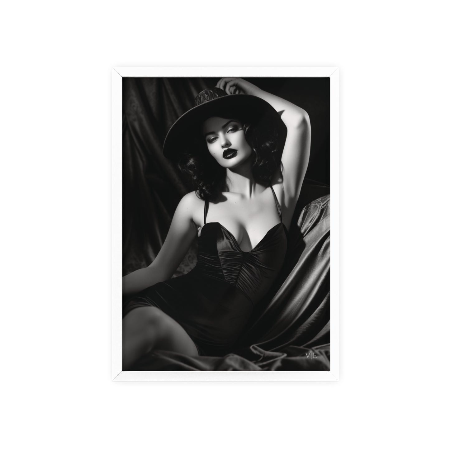 Erotic Retro Black & White Beauty Poster