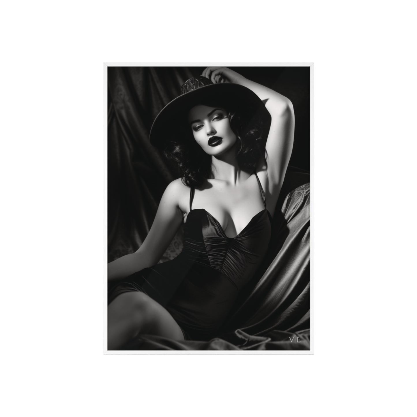 Erotic Retro Black & White Beauty Poster