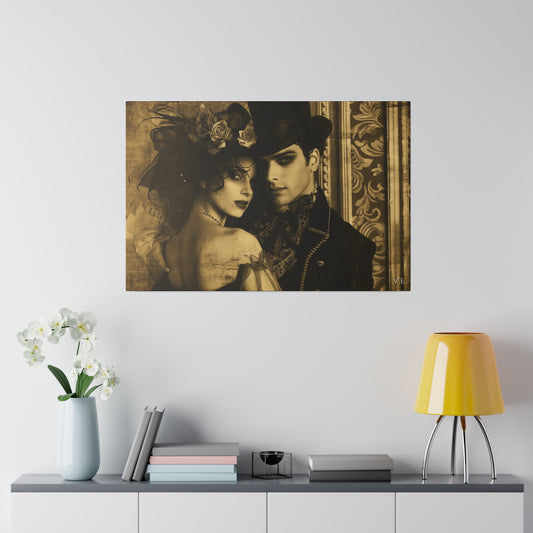 Timeless Couple Masterpiece - Vintage Erotic Art on Canvas
