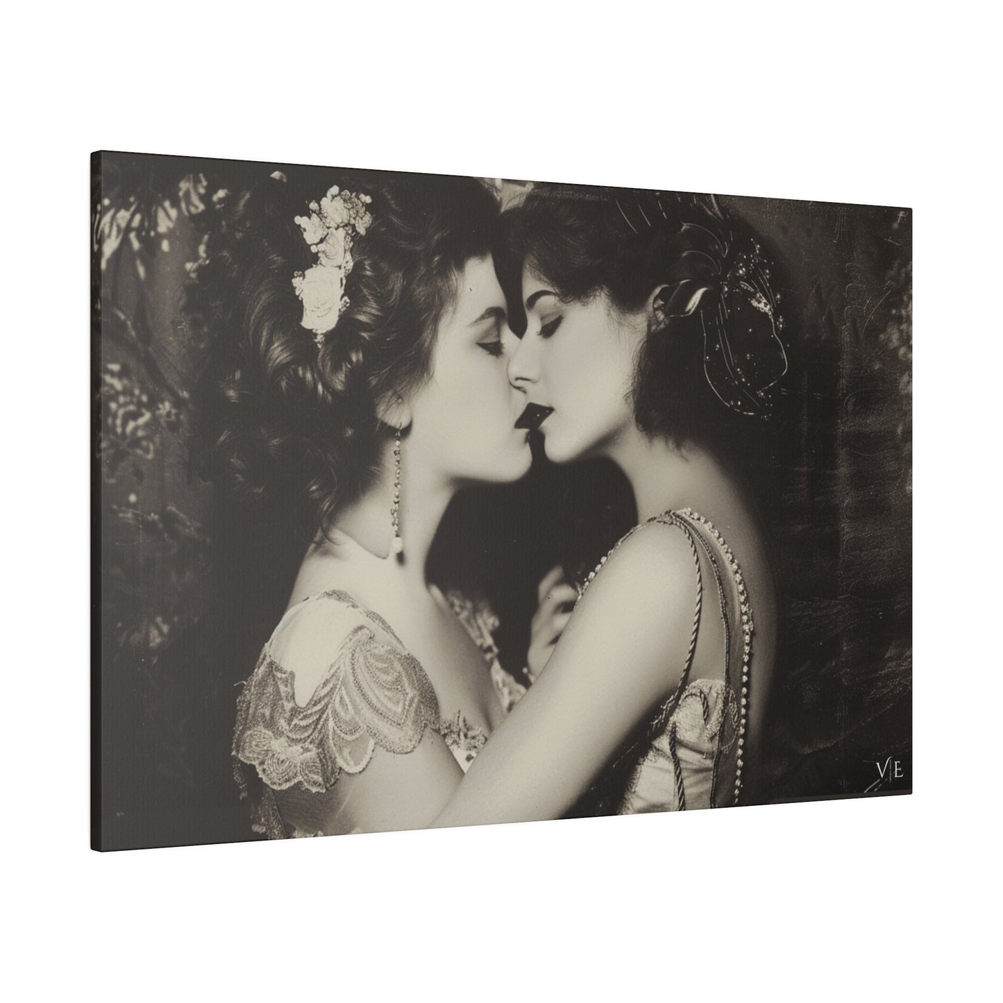 Retro Romance - Vintage Lesbian Erotic Art on Canvas