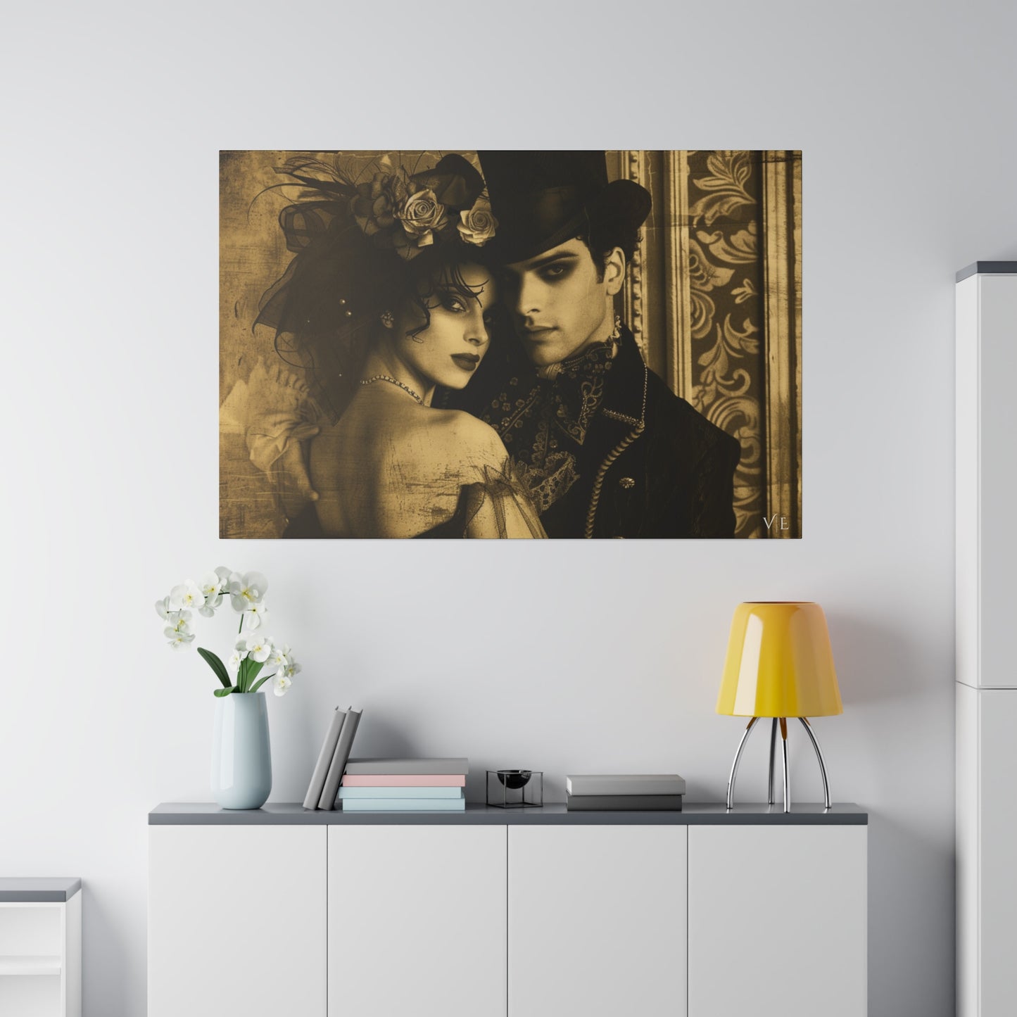 Timeless Couple Masterpiece - Vintage Erotic Art on Canvas