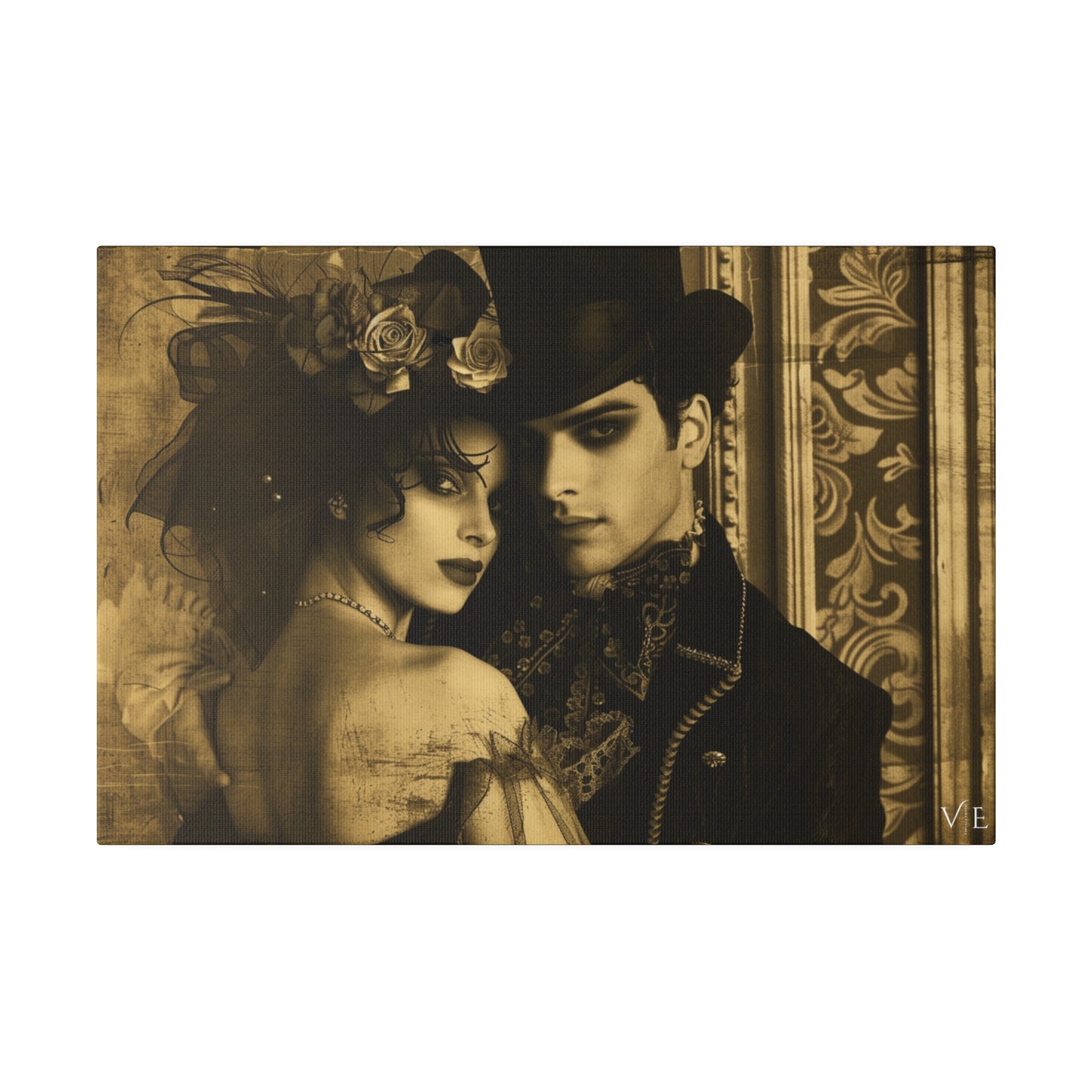 Timeless Couple Masterpiece - Vintage Erotic Art on Canvas