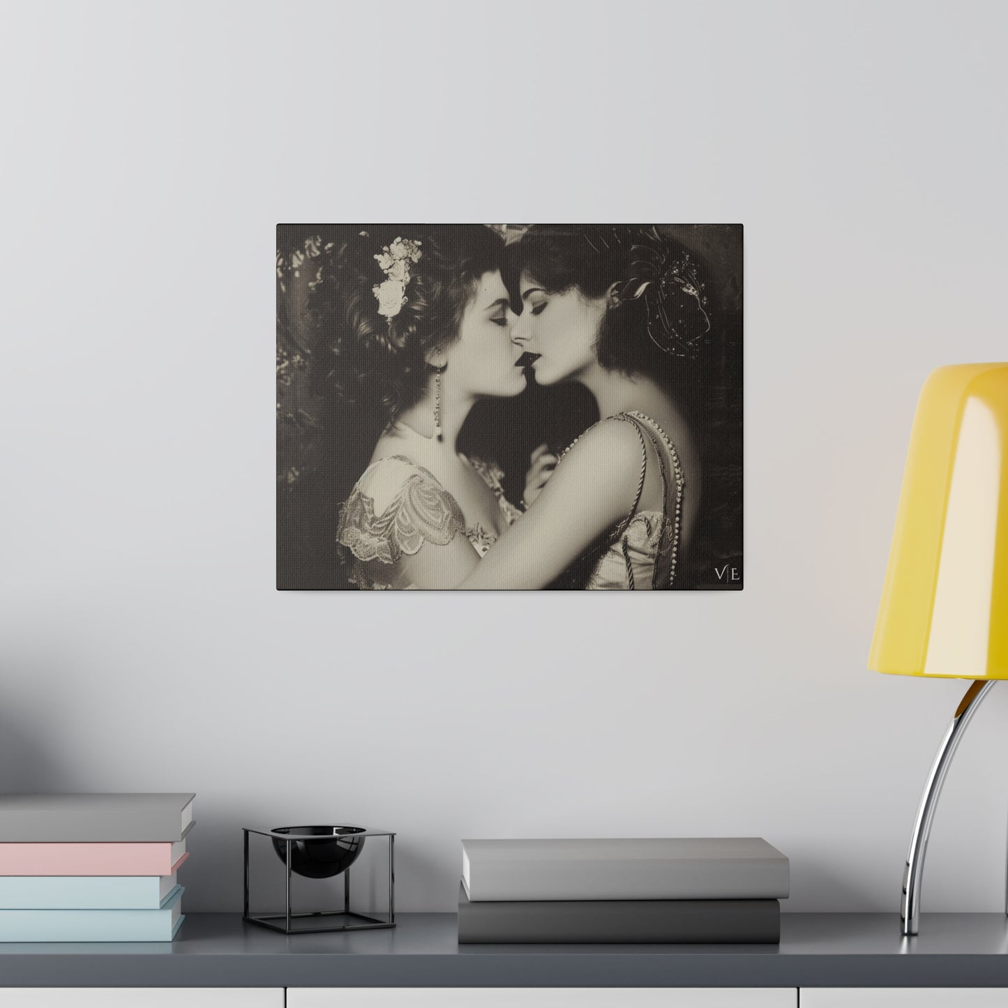 Retro Romance - Vintage Lesbian Erotic Art on Canvas