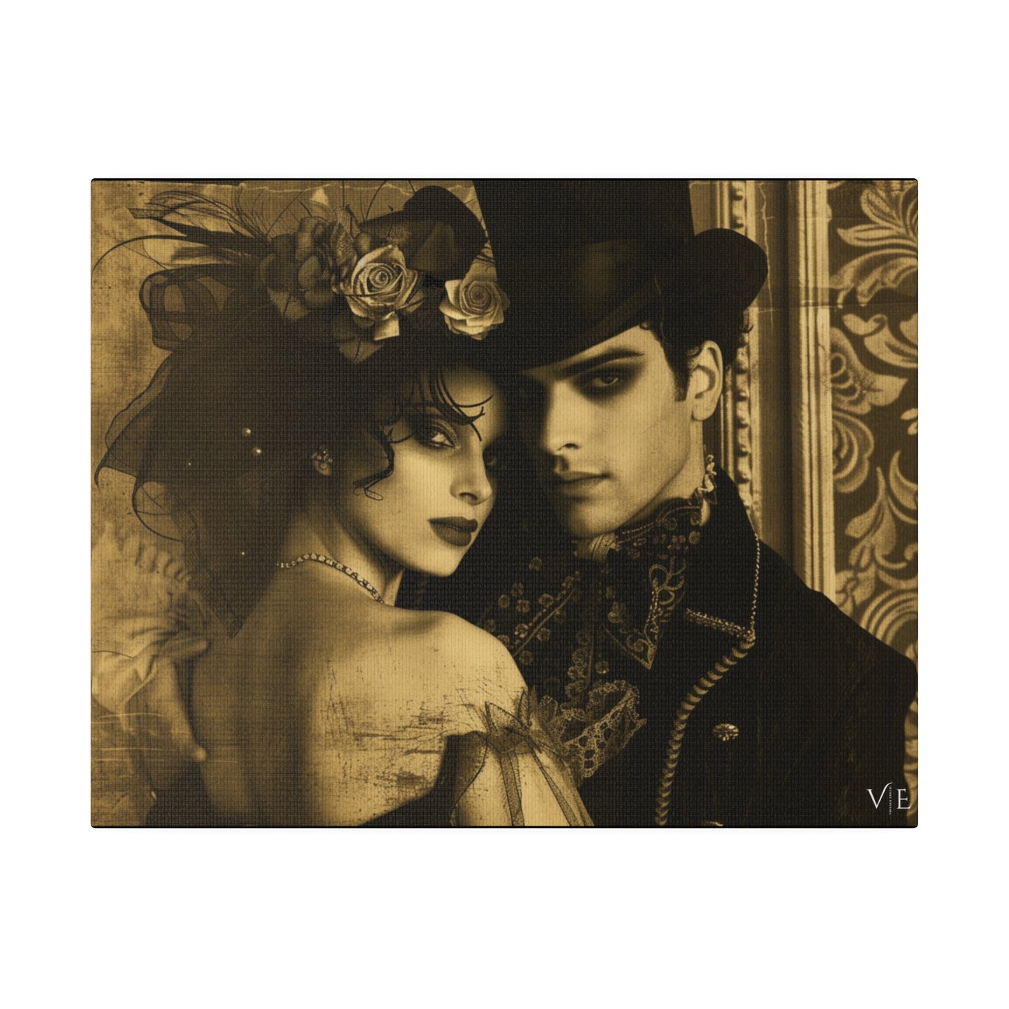 Timeless Couple Masterpiece - Vintage Erotic Art on Canvas