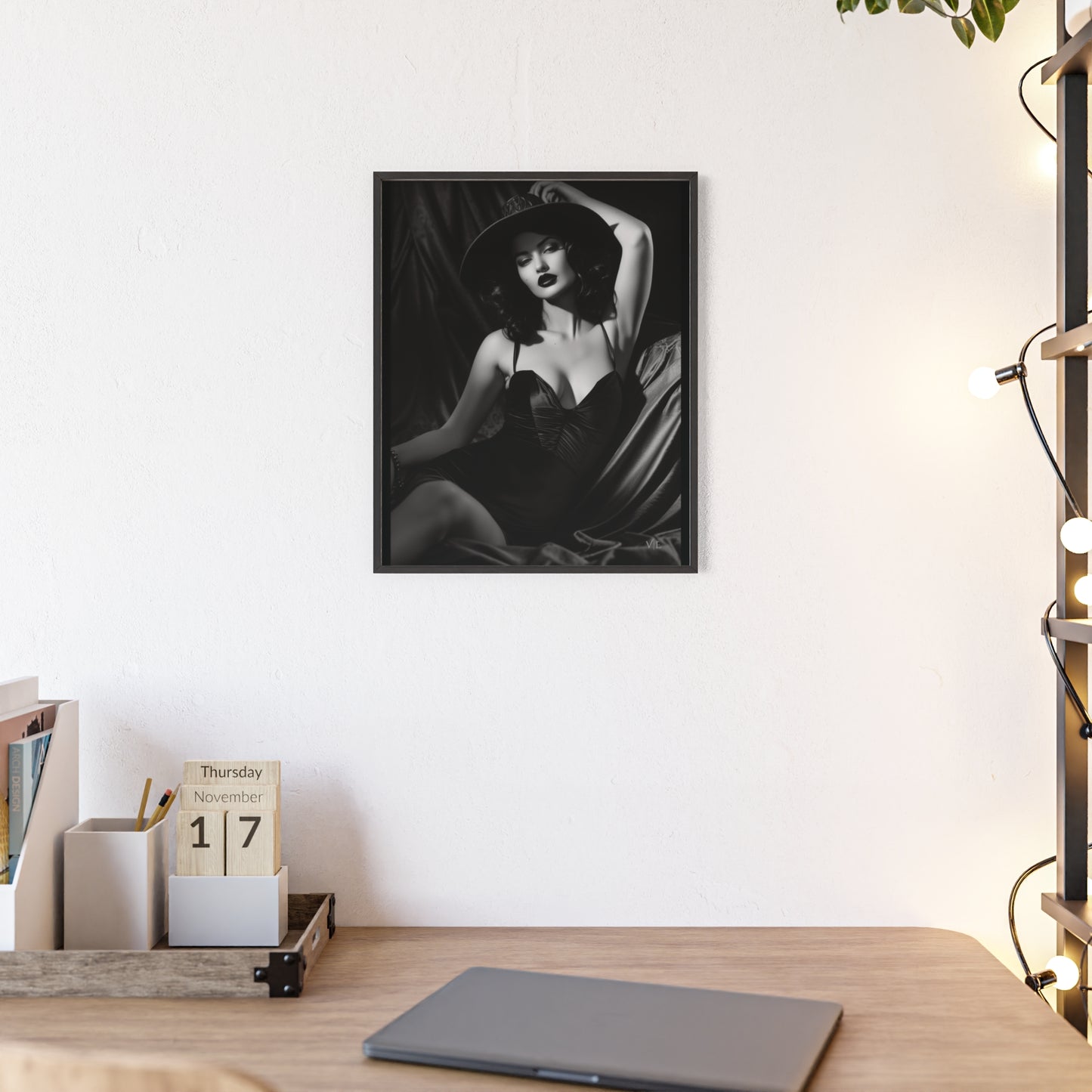 Erotic Retro Black & White Beauty Poster