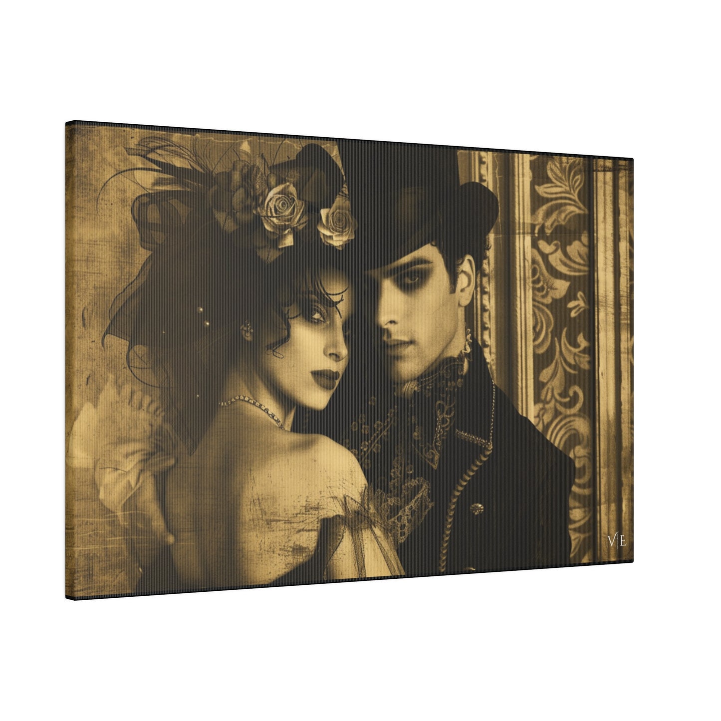 Timeless Couple Masterpiece - Vintage Erotic Art on Canvas