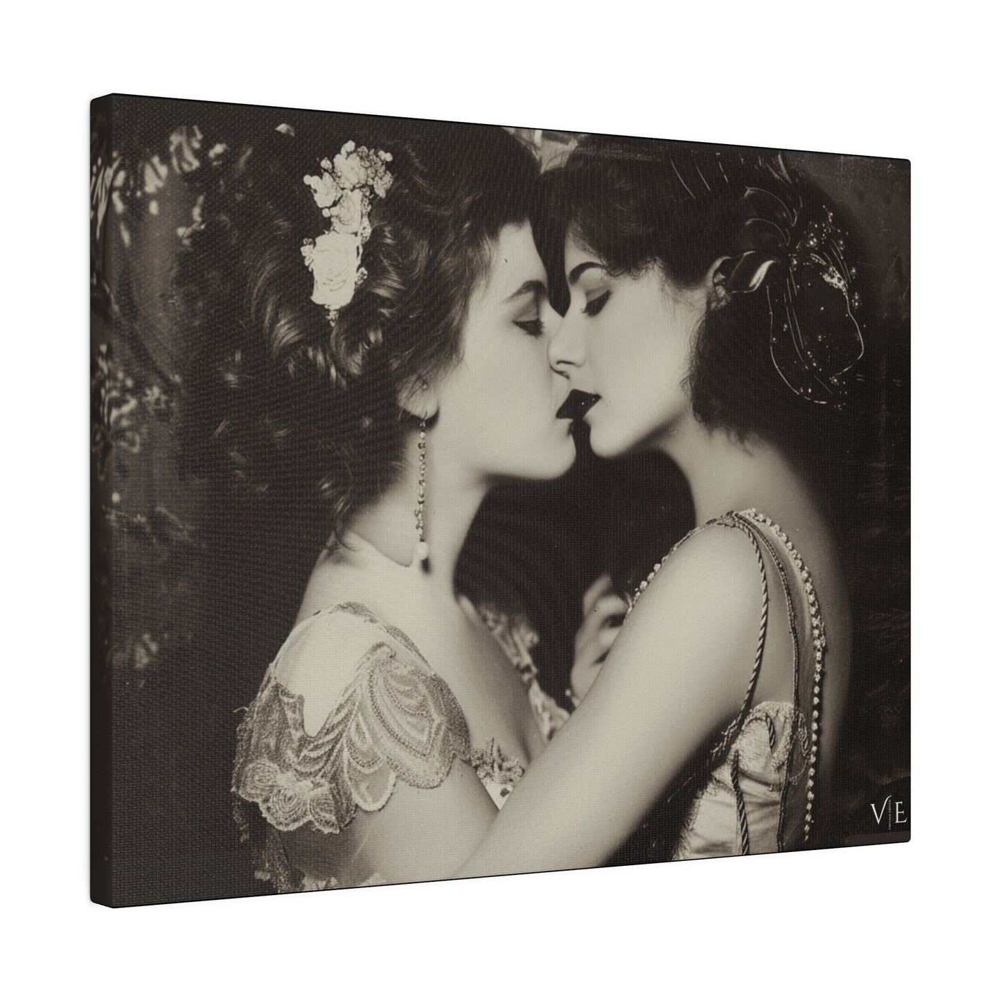 Retro Romance - Vintage Lesbian Erotic Art on Canvas
