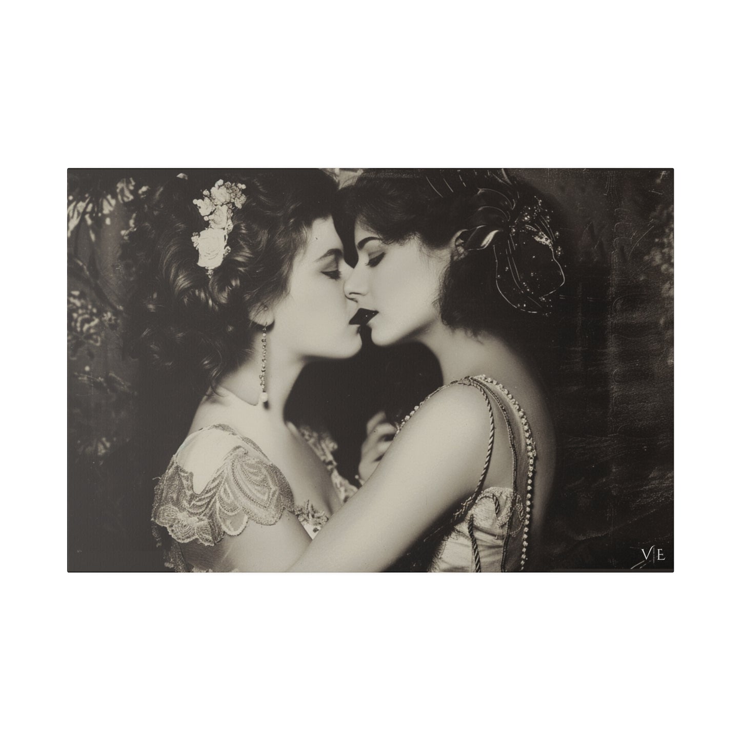 Retro Romance - Vintage Lesbian Erotic Art on Canvas