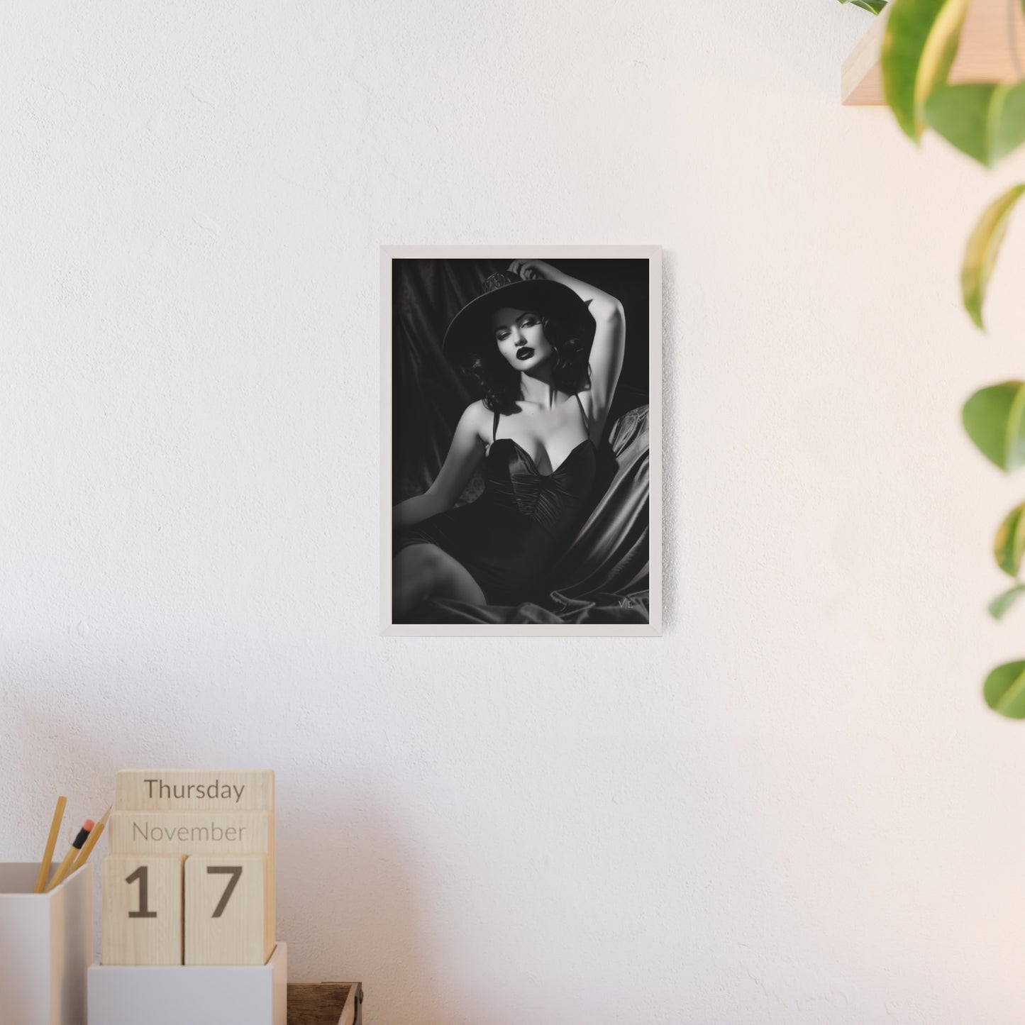 Erotic Retro Black & White Beauty Poster