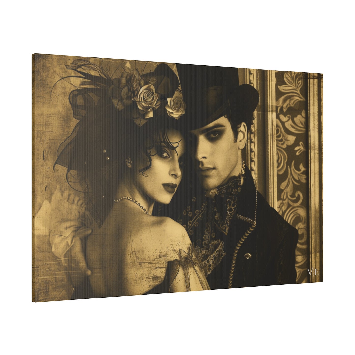 Timeless Couple Masterpiece - Vintage Erotic Art on Canvas