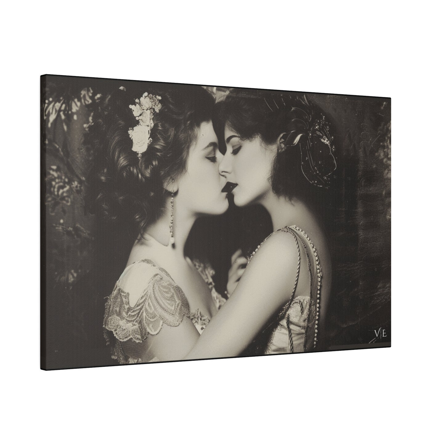 Retro Romance - Vintage Lesbian Erotic Art on Canvas