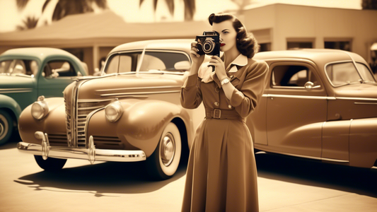 A vintage photo of a woman in 1940s attire.