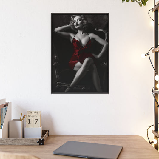 Woman in Red Dress - Vintage Erotic Beauty Poster