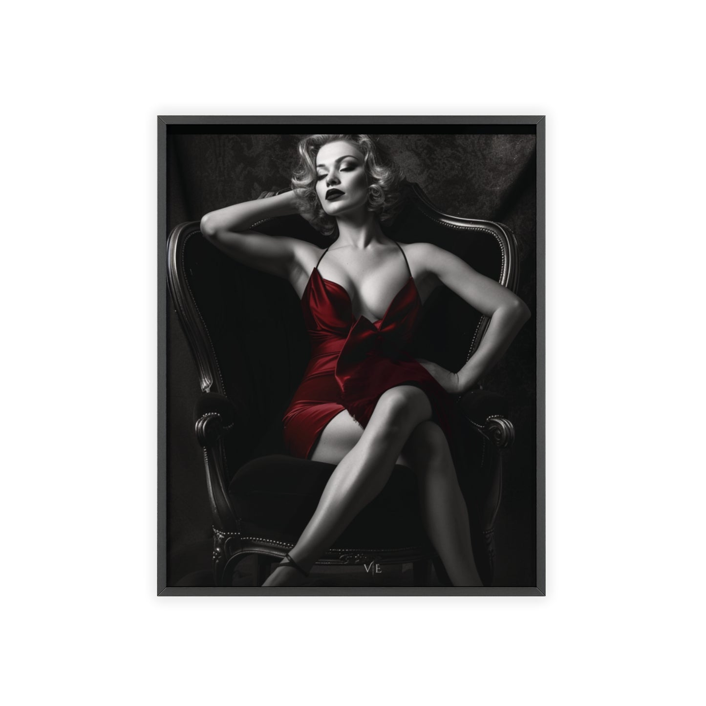 Woman in Red Dress - Vintage Erotic Beauty Poster