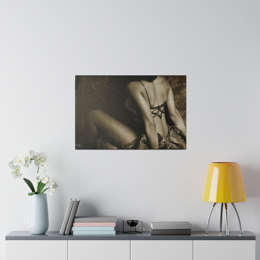 Sepia Vintage Erotic Art - A Beautiful Woman Canvas