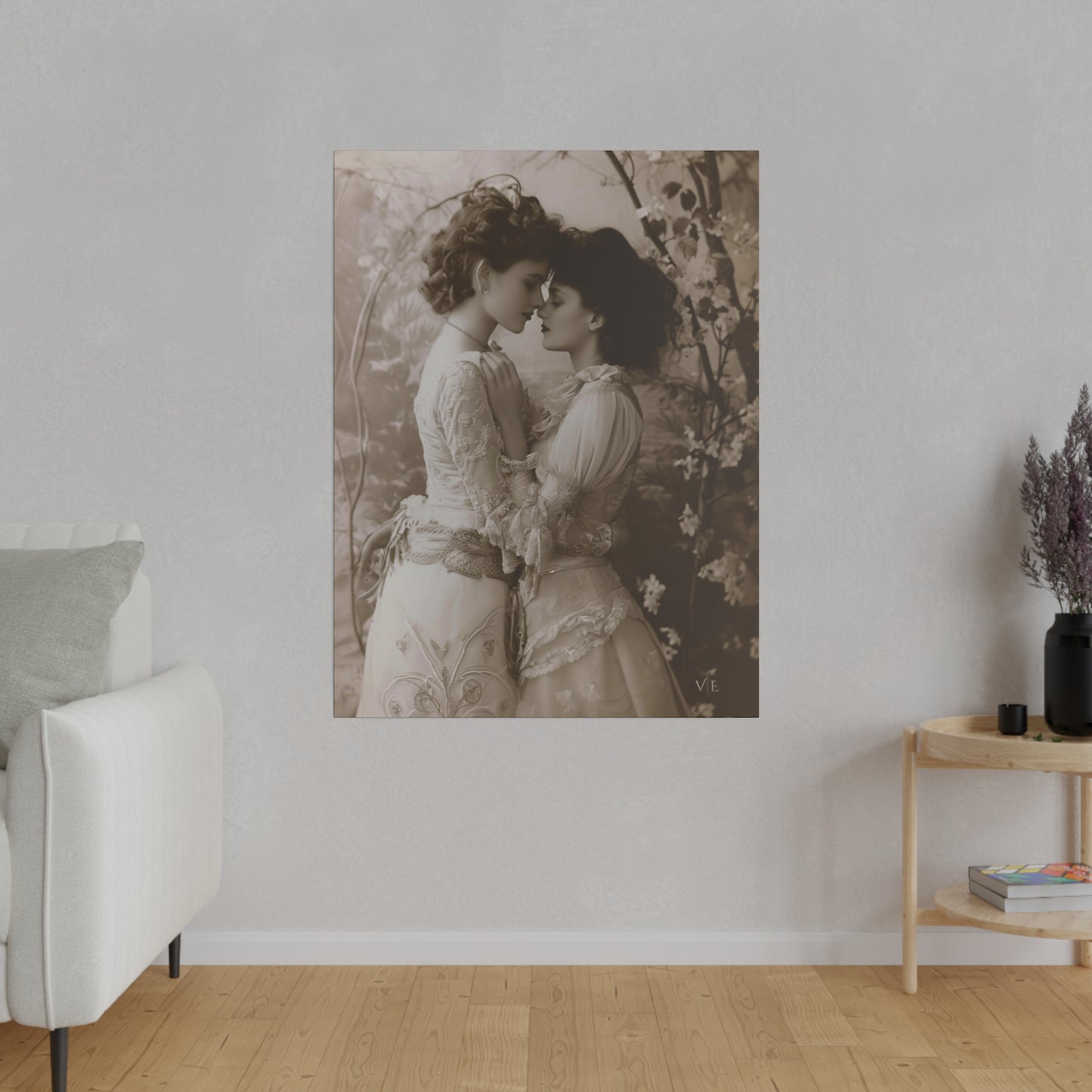 Sensual Strokes Vintage Lesbian Erotic Canvas