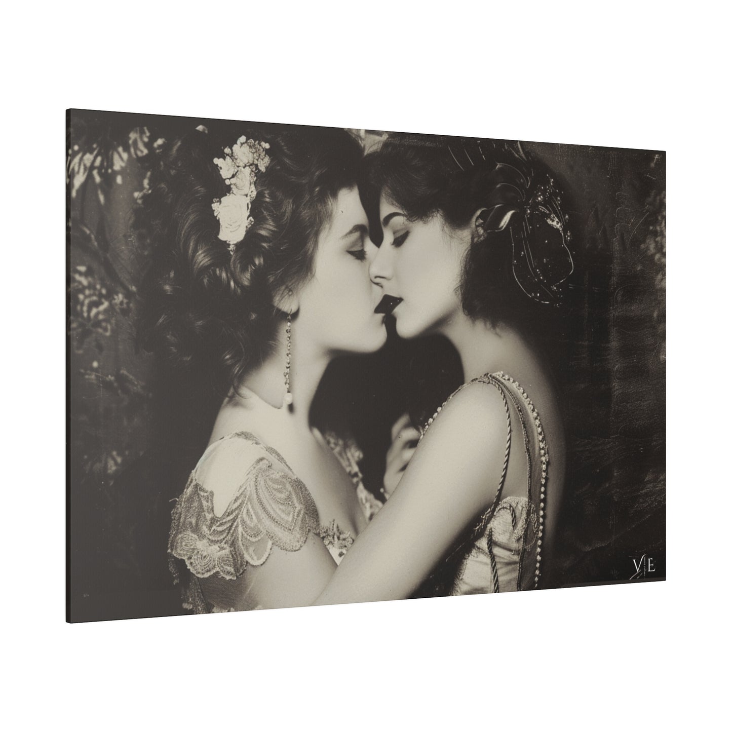 Retro Romance - Vintage Lesbian Erotic Art on Canvas