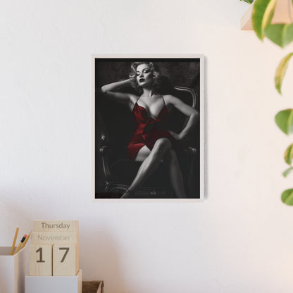 Woman in Red Dress - Vintage Erotic Beauty Poster